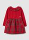 Baby Girls' Red Check Dress in Pure Cotton Regular Fit_0