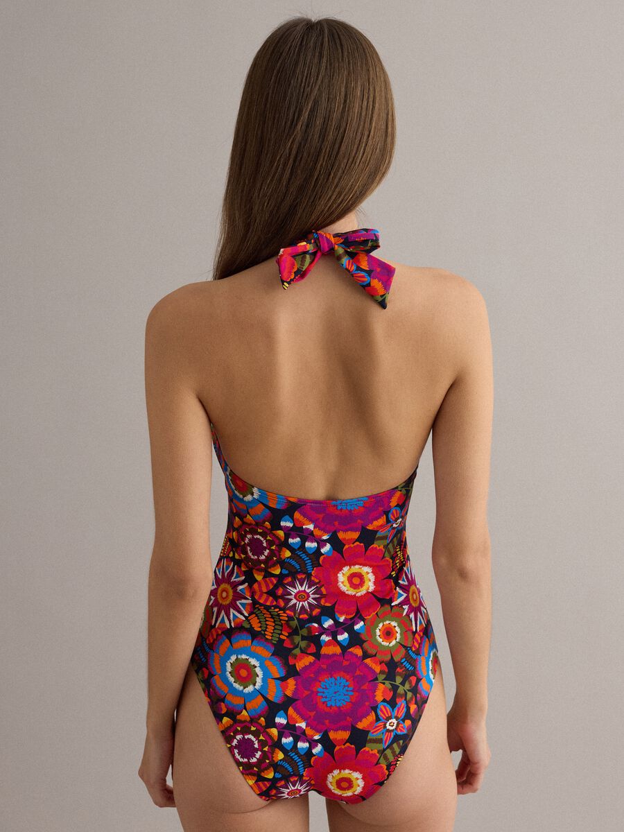 Multicolour stretch fabric swimsuit_2