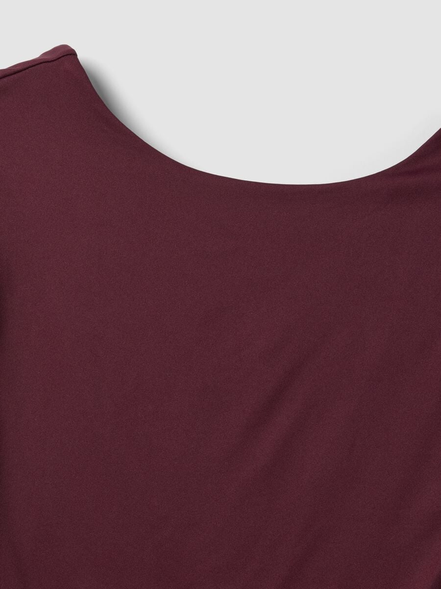 Top rosso in tessuto elasticizzato fitted_5