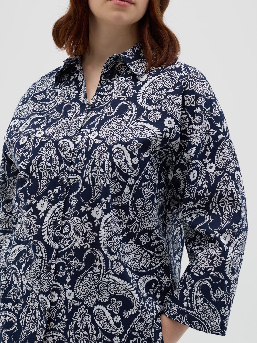 Blue paisley patterned cotton shirt_2
