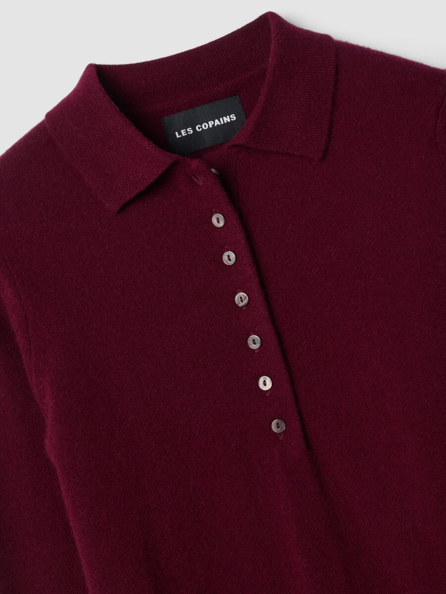 Red pure cashmere polo-collar jumper, regular fit_2