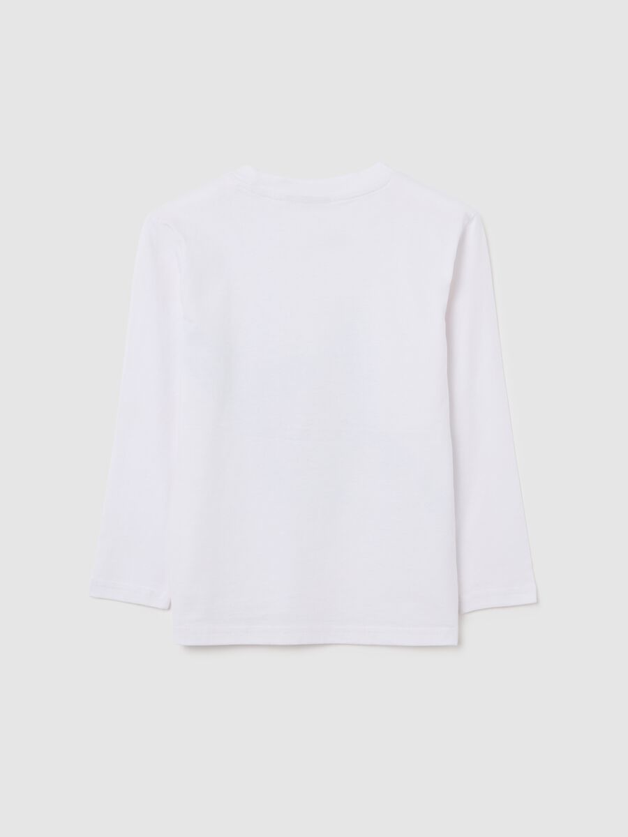 Children's white pure cotton regular fit T-shirt with print_1