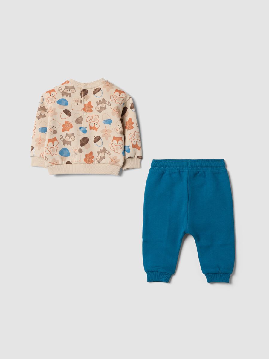 Multicoloured organic cotton sweatshirt and joggers set_1