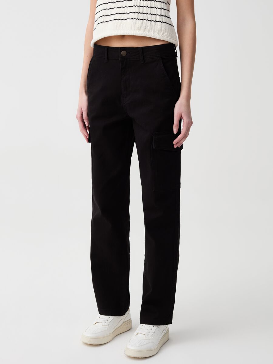 Cargo trousers in stretch cotton_1