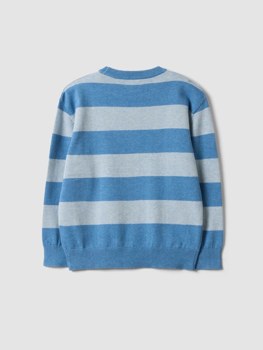 Maglia multicolor in puro cotone a righe over fit per bambino_1