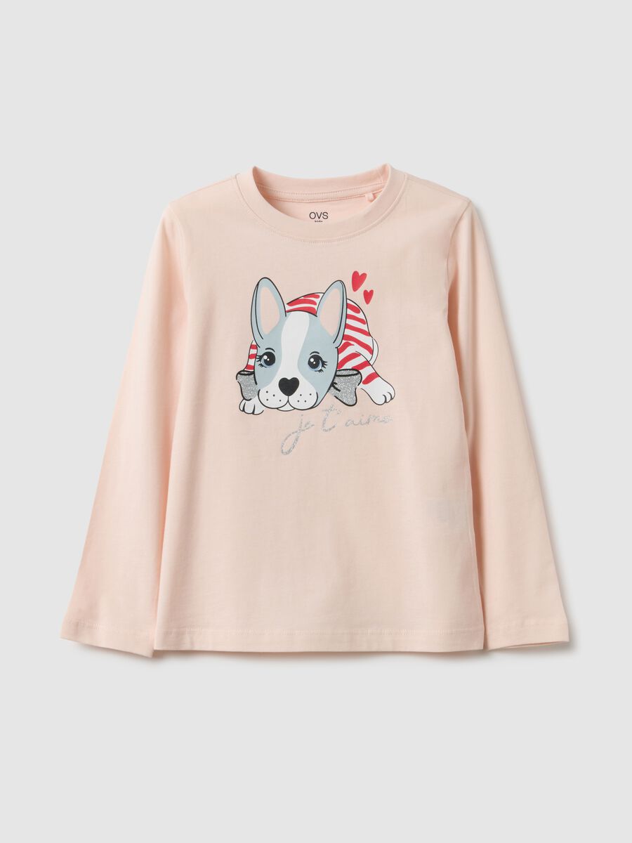 Girl's regular fit pink pure cotton t-shirt_0