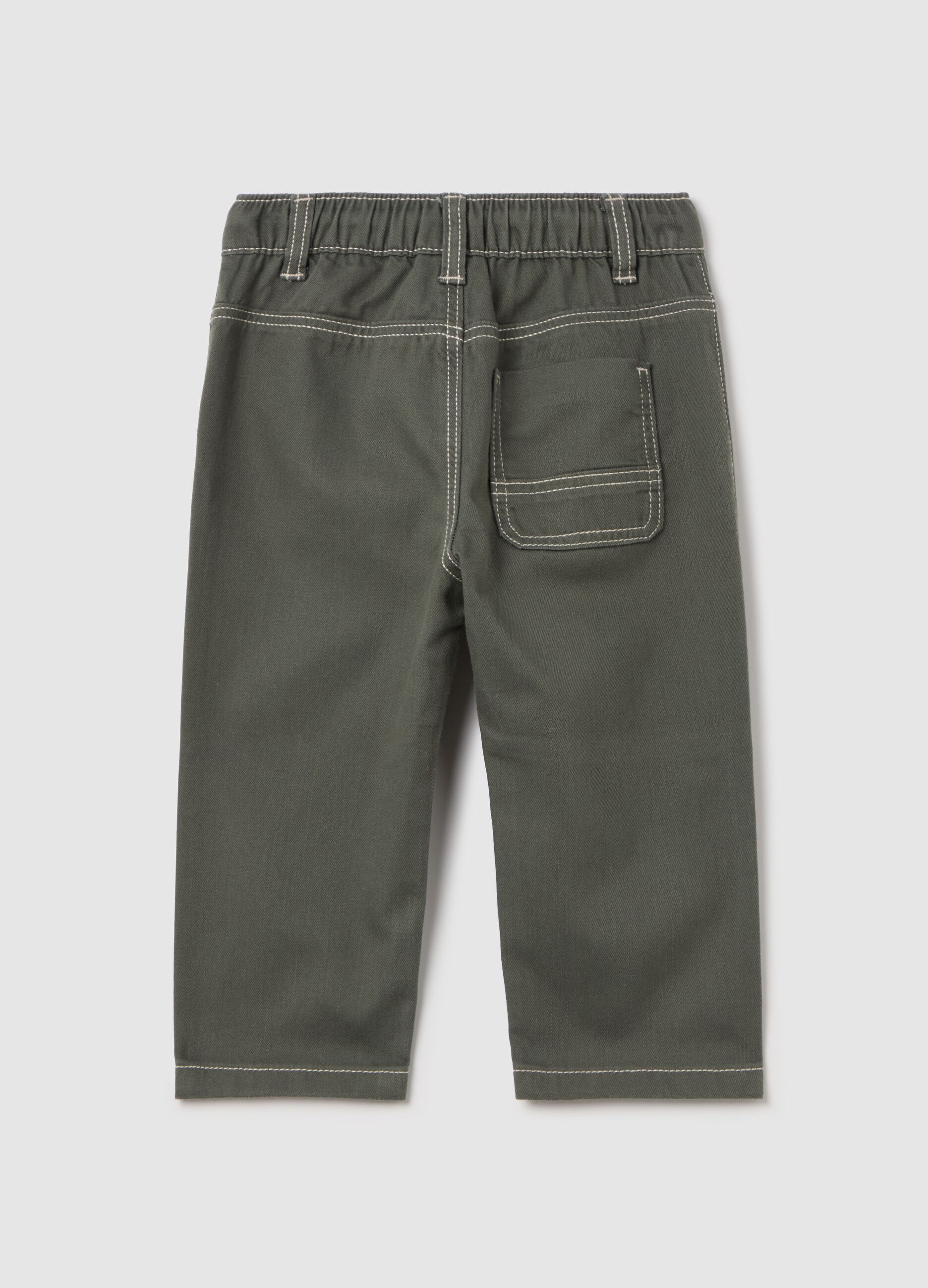 Cargo joggers with drawstring in cotton and Lyocell