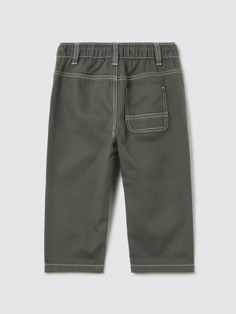 Cargo joggers with drawstring in cotton and Lyocell_1