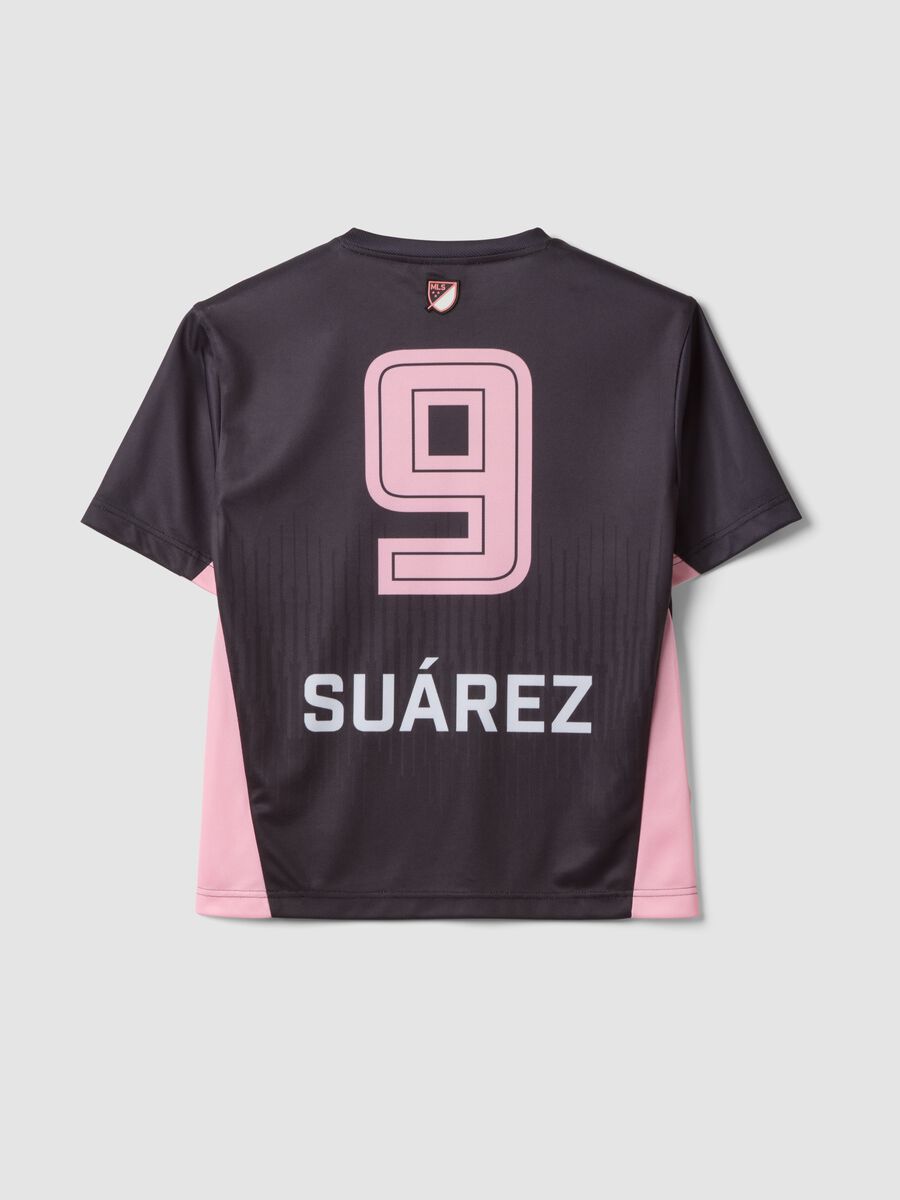Black short-sleeve T-shirt with pink details, regular fit_1