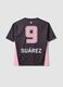 Black short-sleeve T-shirt with pink details, regular fit_1