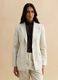 Blazer in misto lyocell e lino beige regular fit con bottoni_0