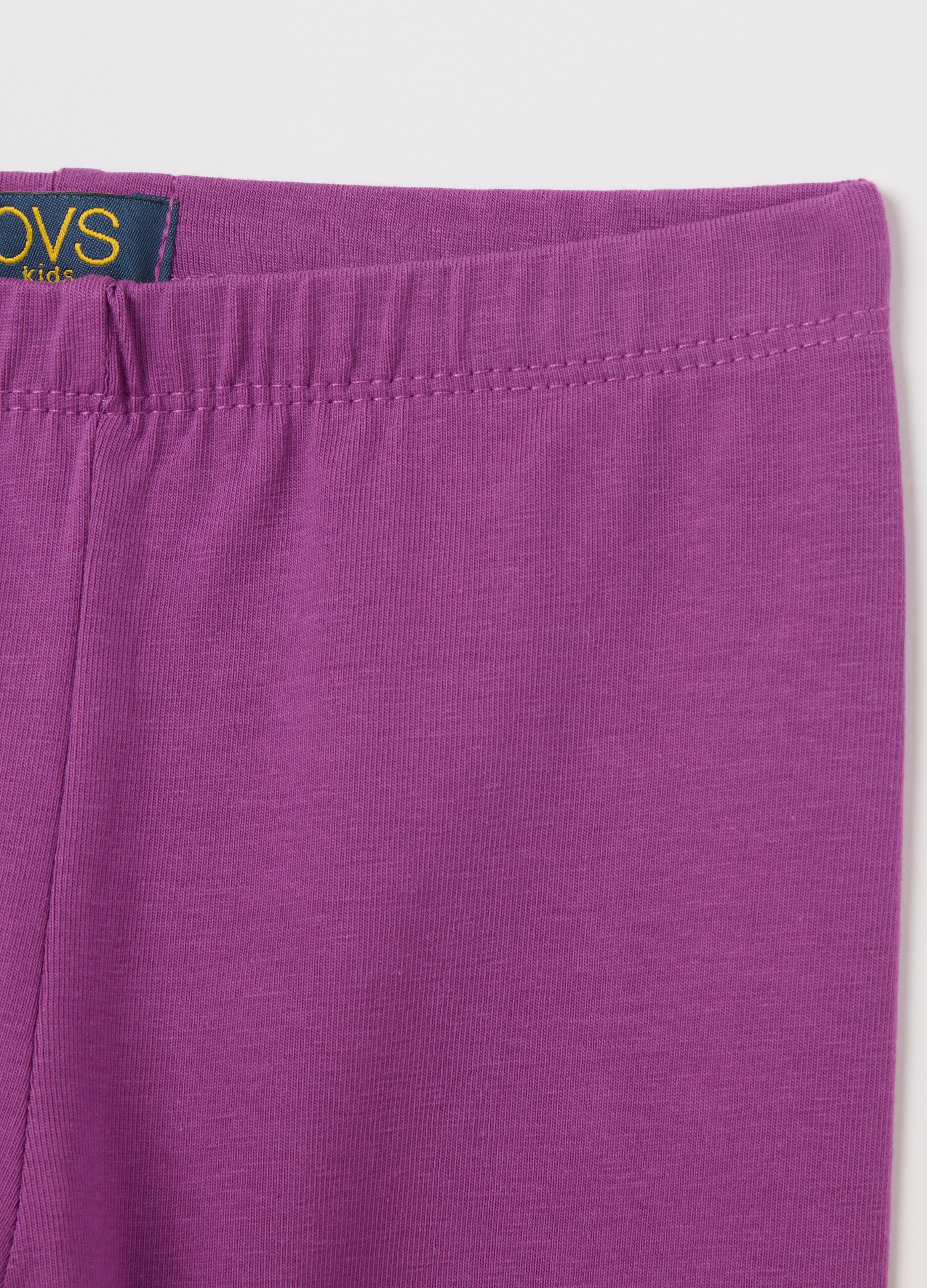 Leggings da bambina in cotone elasticizzato viola regular fit
