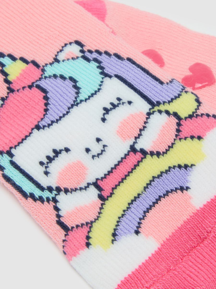 Pink non-slip socks for girls_2