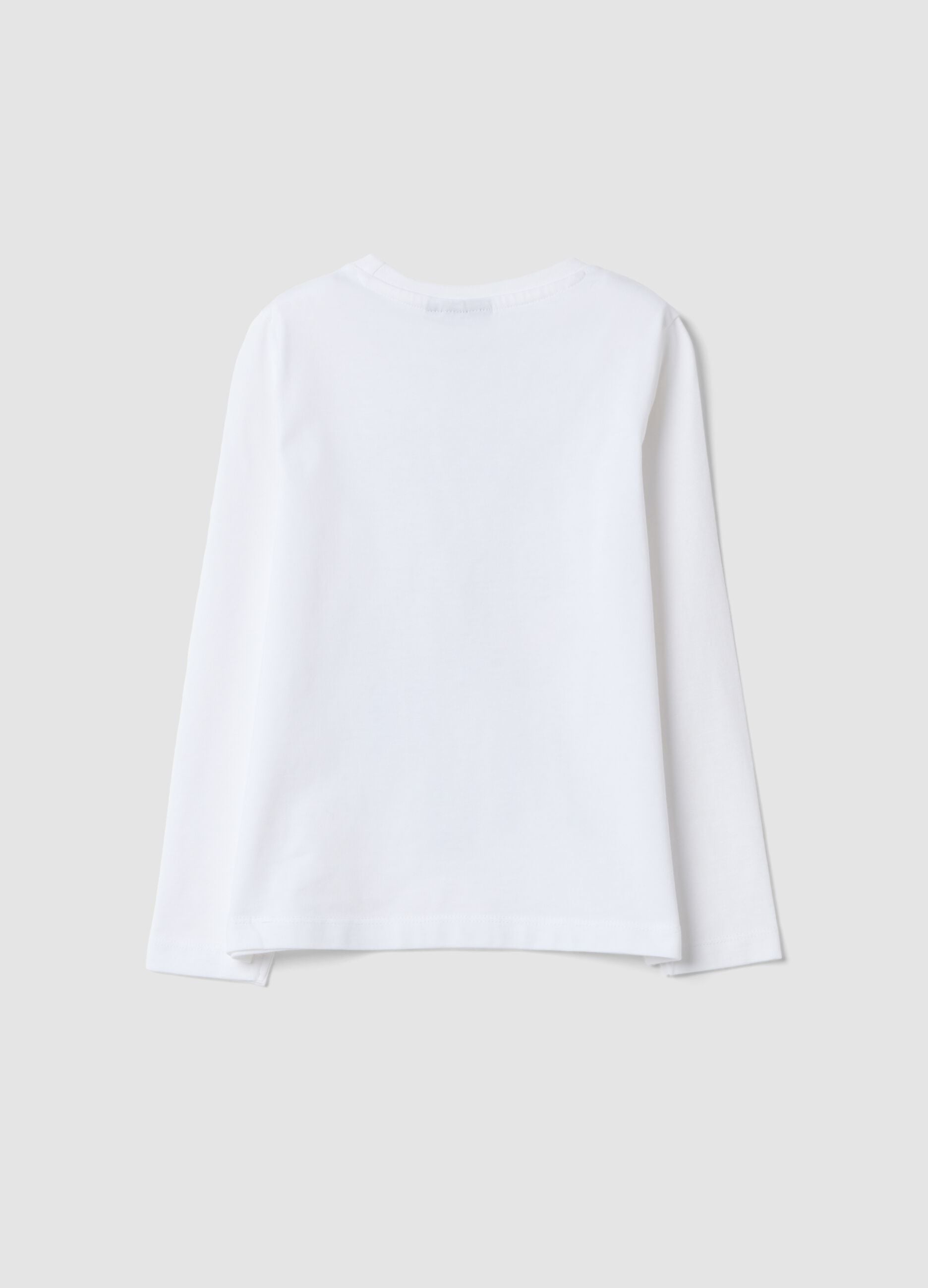 White pure cotton T-shirt with K-Pop Demon Hunters print, regular fit