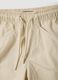 Beige pure cotton cargo shorts_2