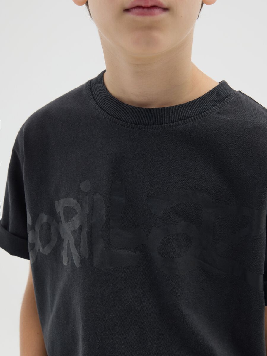 T-shirt da ragazzo in puro cotone nero vestibilità over_2