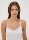 White stretch viscose camisole with deep V-neck lace trim_1