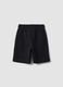 Blue cotton-blend Bermuda shorts with elasticated waist_1