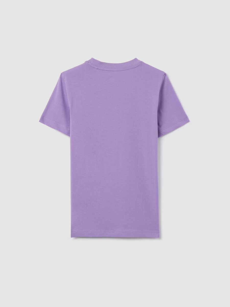 Purple organic cotton T-shirt with lettering print_4