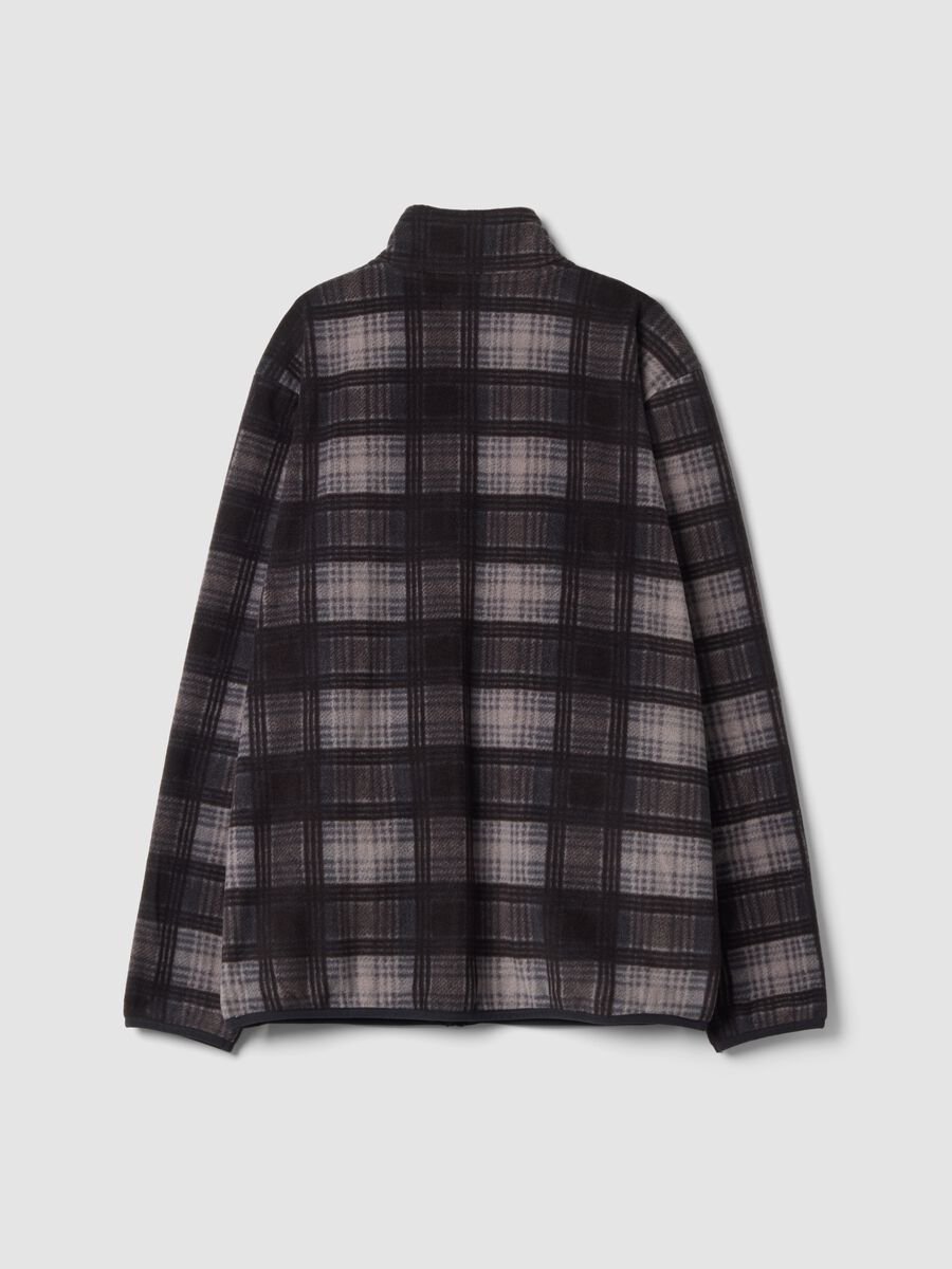 Grey checked fleece sweatshirt with fleece collar, regular fit_2