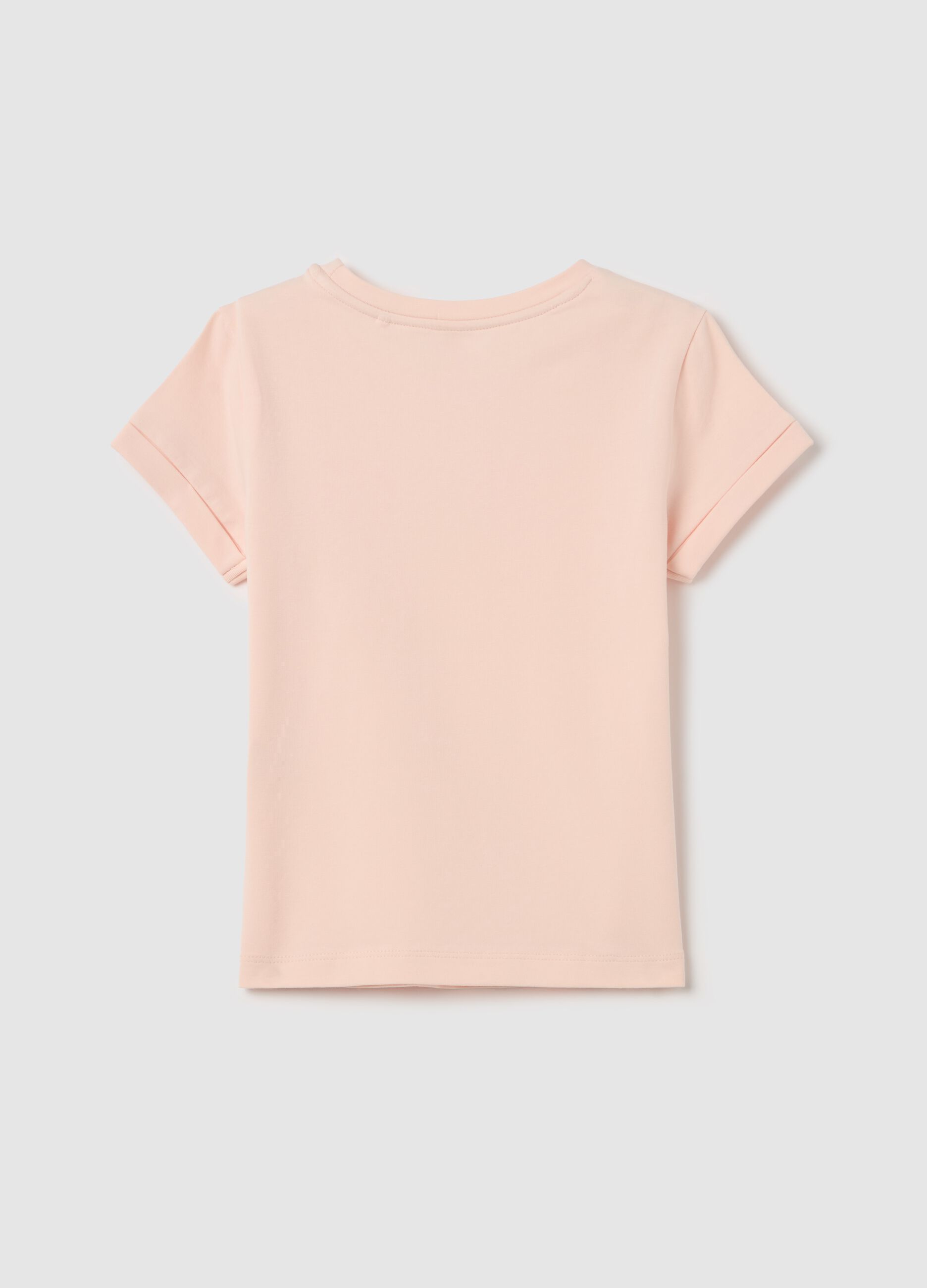T-shirt in cotone stretch con farfalle sangallo 