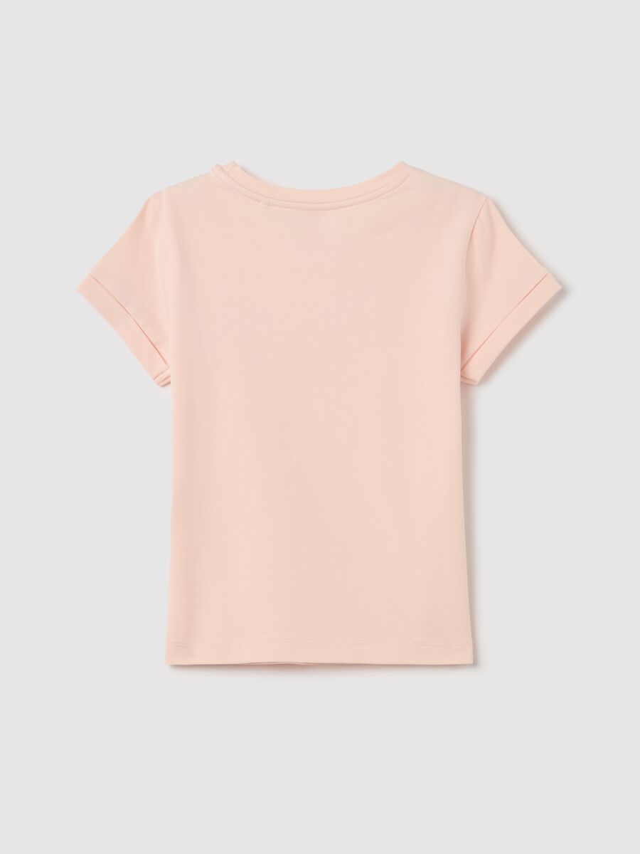 Stretch cotton T-shirt with broderie anglaise butterflies_1