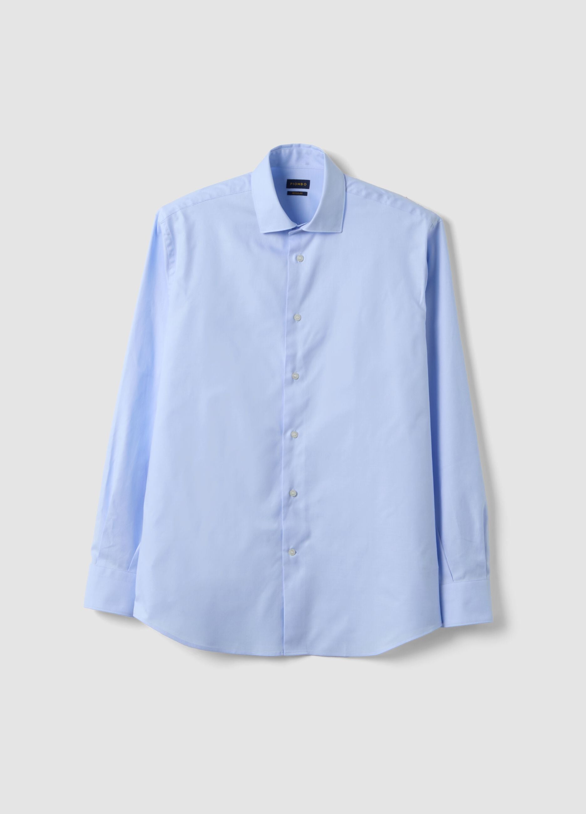 Camicia azzurro acqua in puro cotone con collo classico regular fit