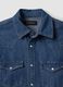 Blue pure cotton denim shirt, regular fit_2