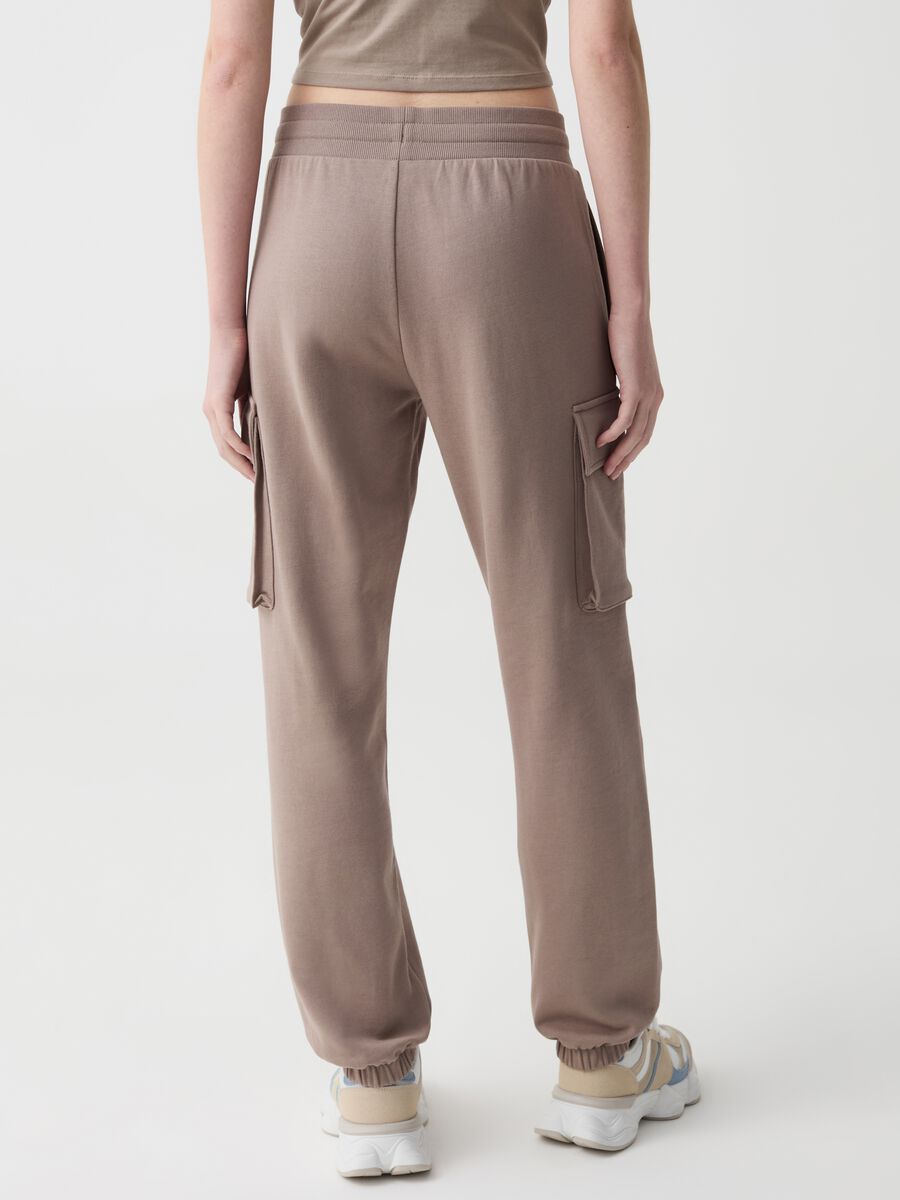 Cargo joggers in fleece with drawstring_2