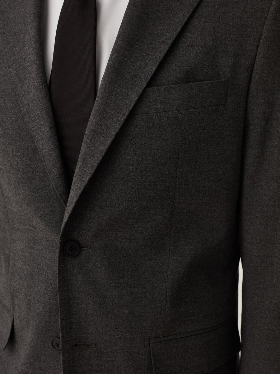 Blazer slim fit melange grigio_3