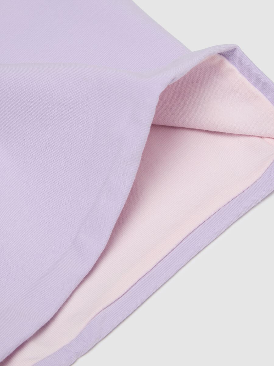 Purple stretch cotton scarf for girls with enveloping fit_2