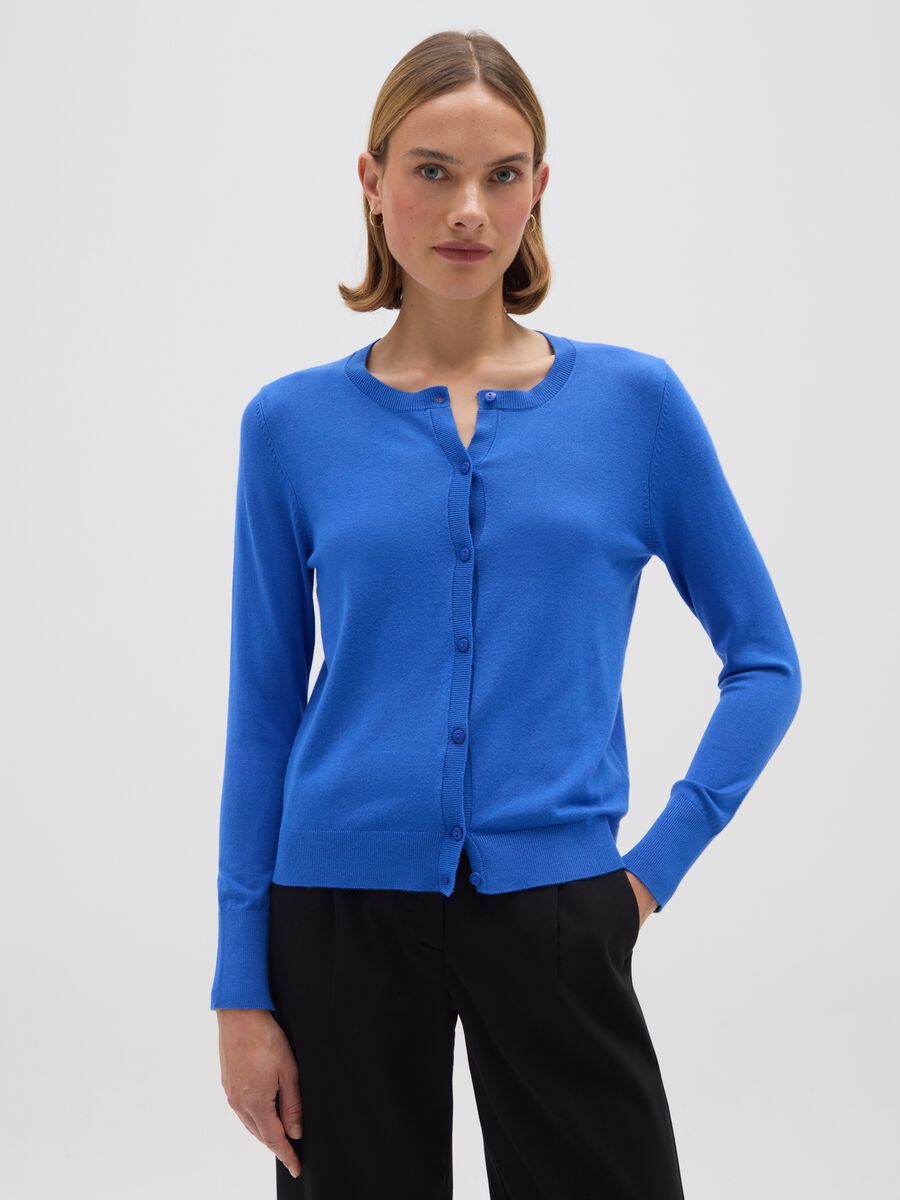 Cardigan blu regular fit_0