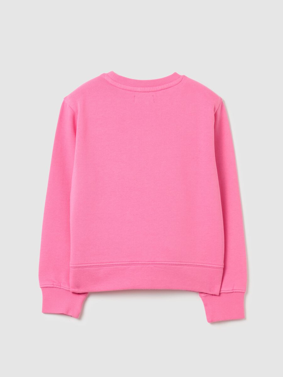 Sweatshirt with round neck and glitter print_1