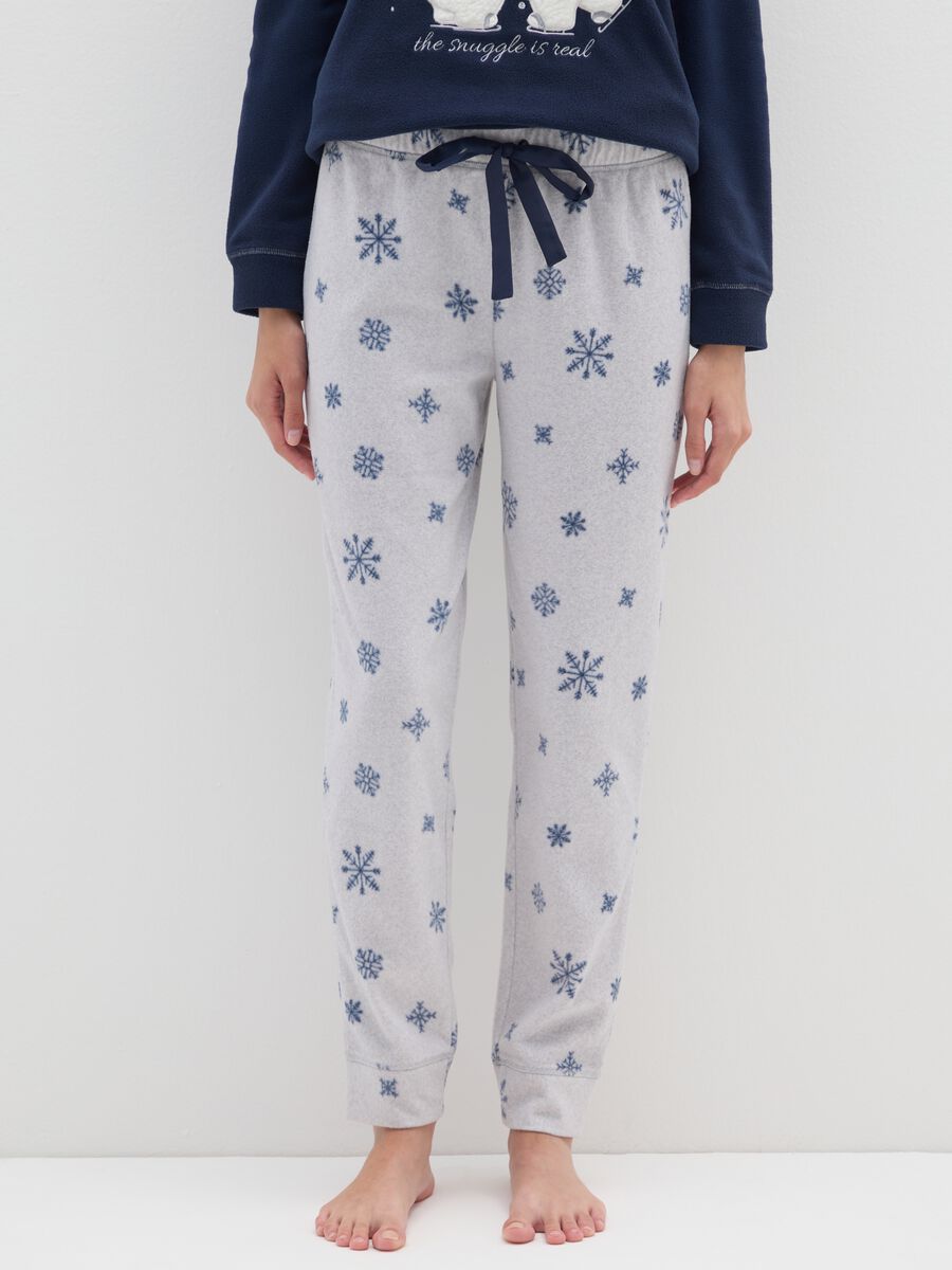 Multicolour blue regular fit pyjamas with print_3