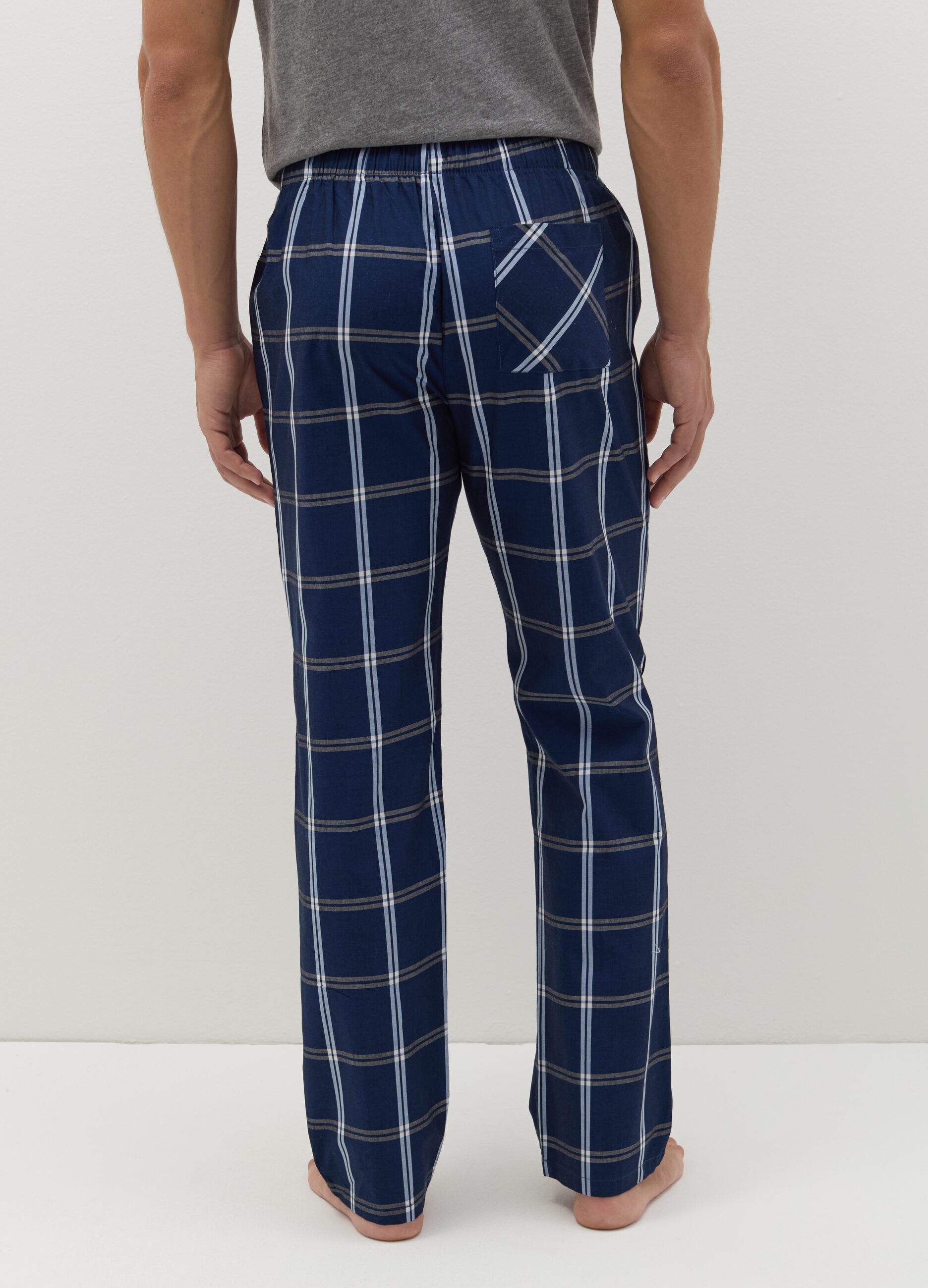 Pyjama trousers in check cotton