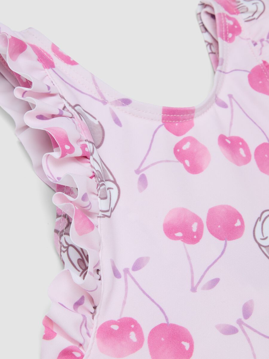 Pink Minnie print ruffle one-piece swimsuit for baby girls_2
