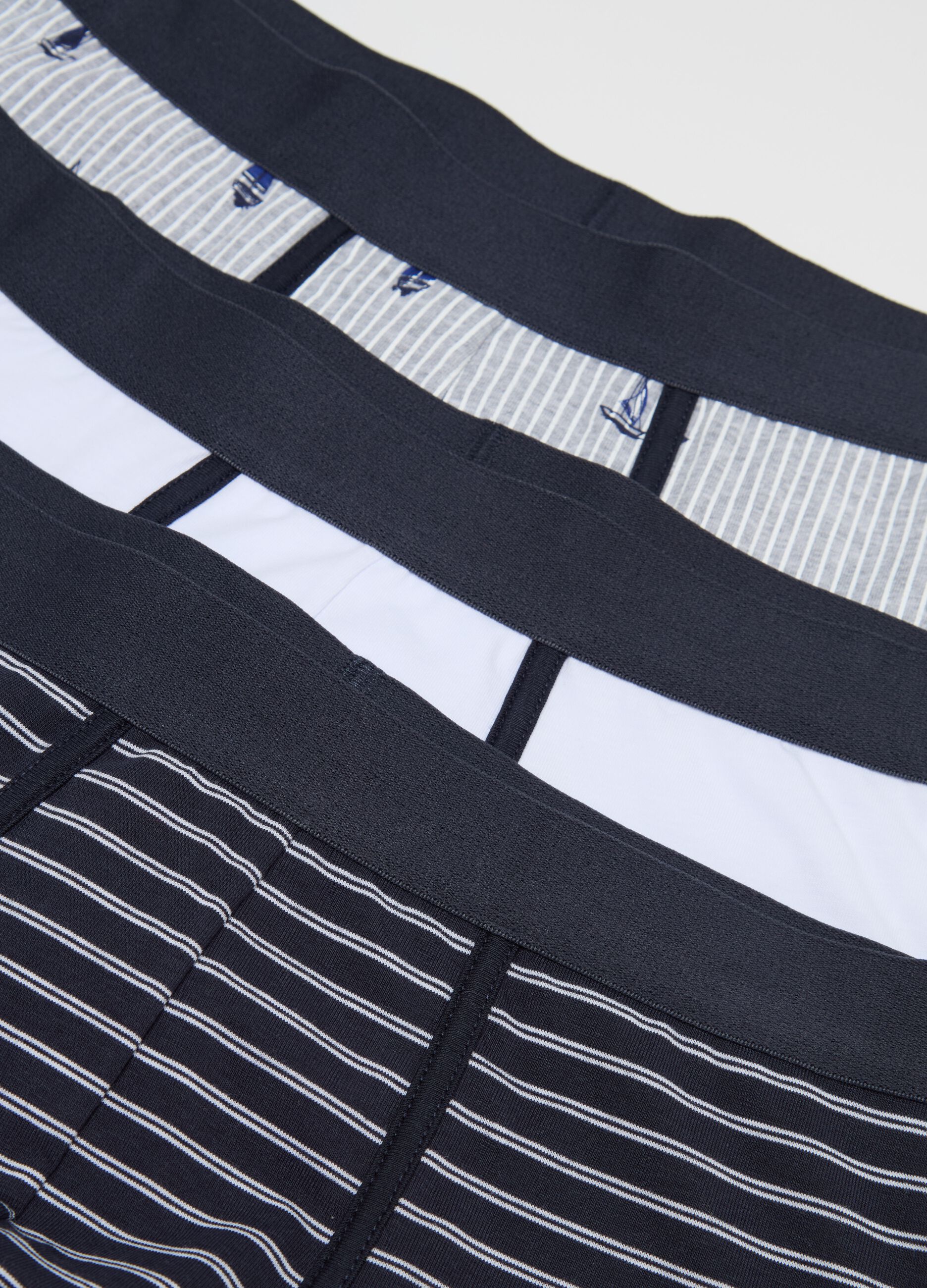 Three-pack boxer shorts in stretch cotton with print
