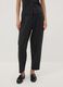 Black Milano-knit jogger trousers in stretch viscose, barrel fit_1