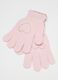 Pink knitted gloves for girls_2