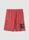 Red cotton blend shorts regular fit with Chicago Bulls print_4