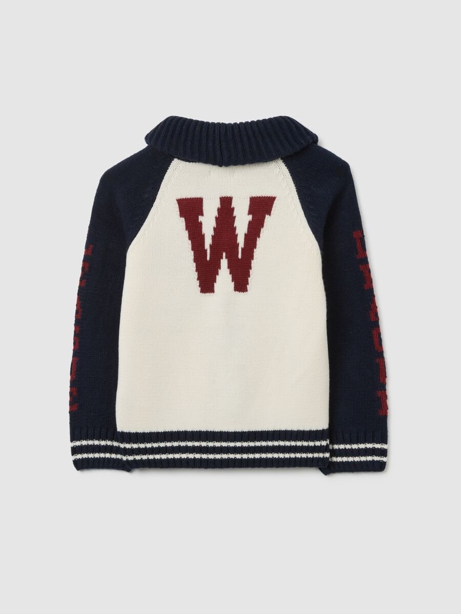 Regular fit white and blue children's cardigan_1