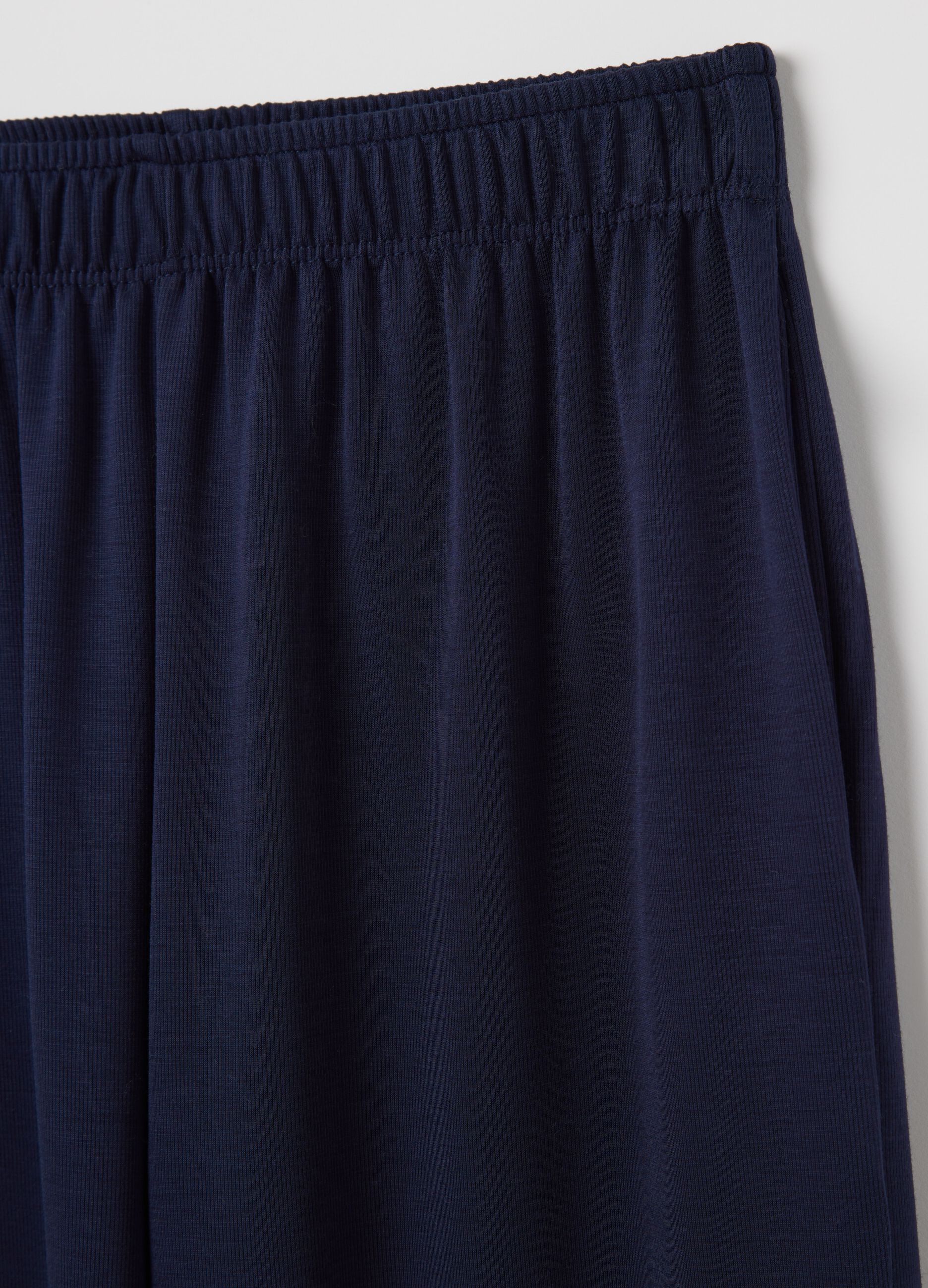 Pantaloni pull-on blu a gamba larga
