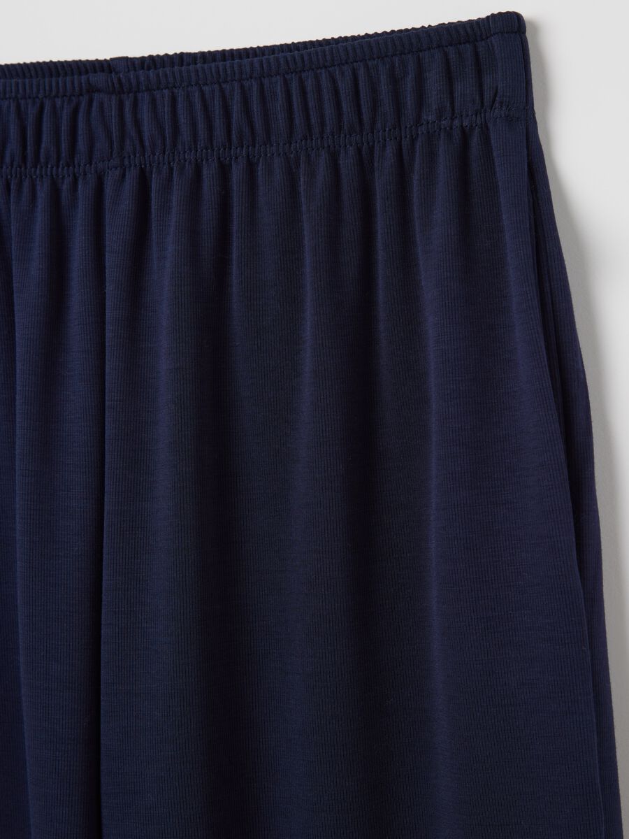Blue wide-leg pull-on trousers_5