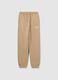 Girls' beige jogger trousers in cotton blend regular fit_0