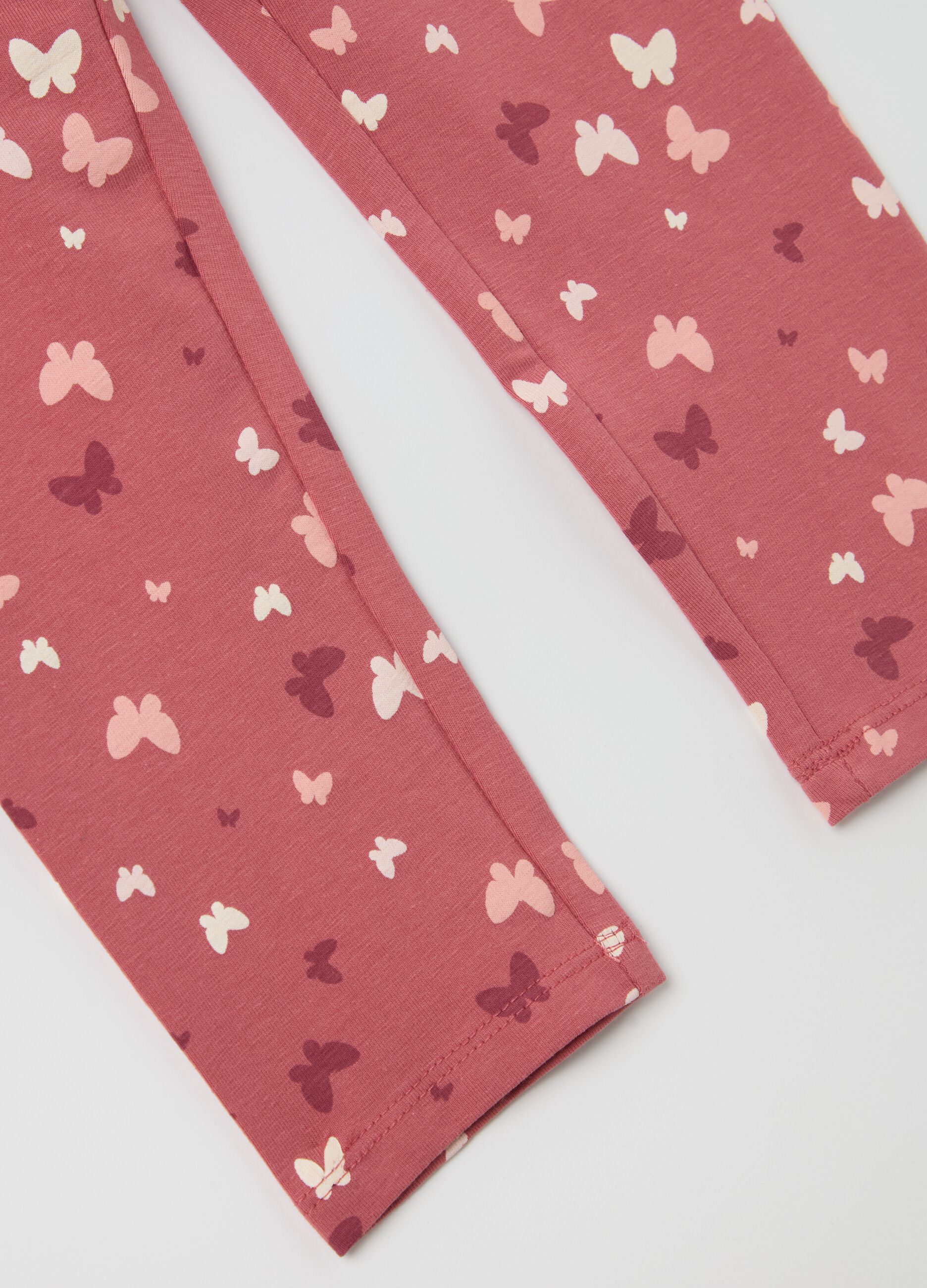 Three-quarter leggings in stretch cotton