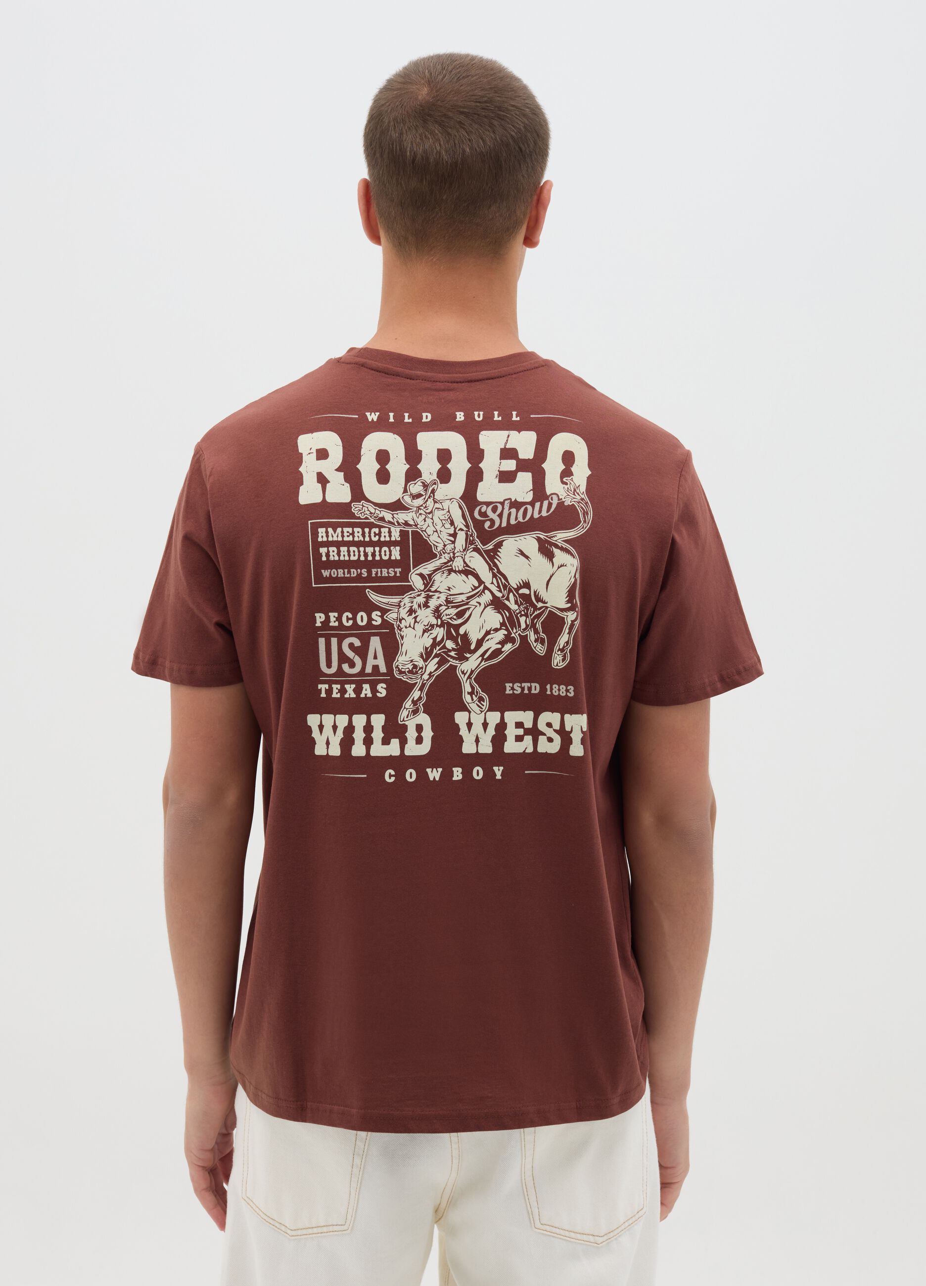 Brown Ovs Cotton Short Sleeve T-shirt