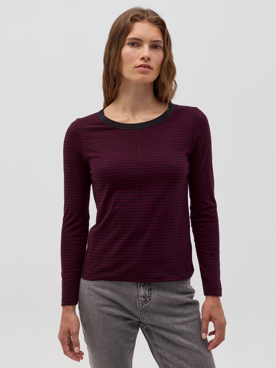 Slim ribbed T-shirt with long sleeves_0