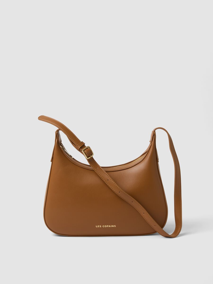 Brown minimalist shoulder bag_0