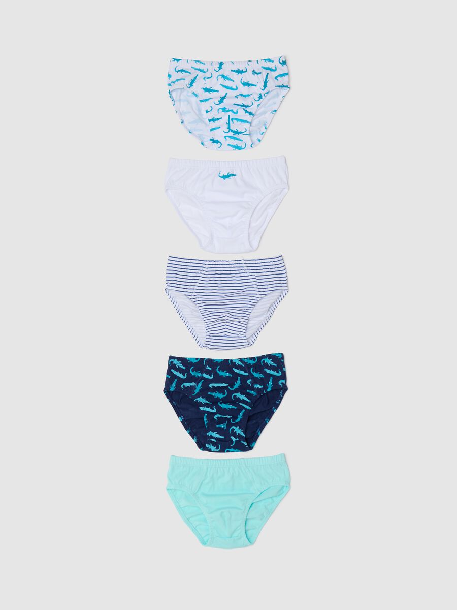 Set of children's cotton briefs with playful patterns_0