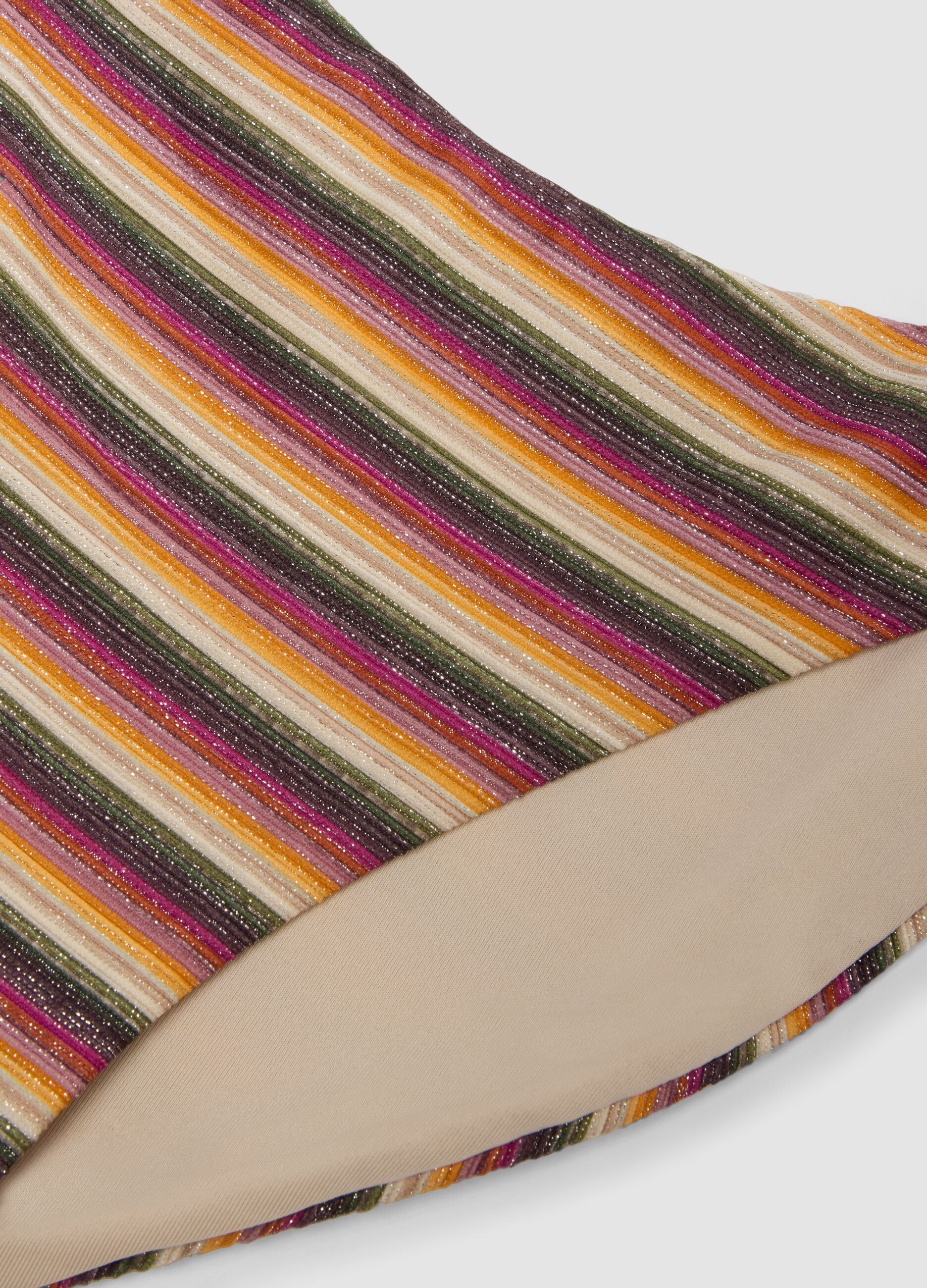 Multicoloured striped stretch bikini bottoms